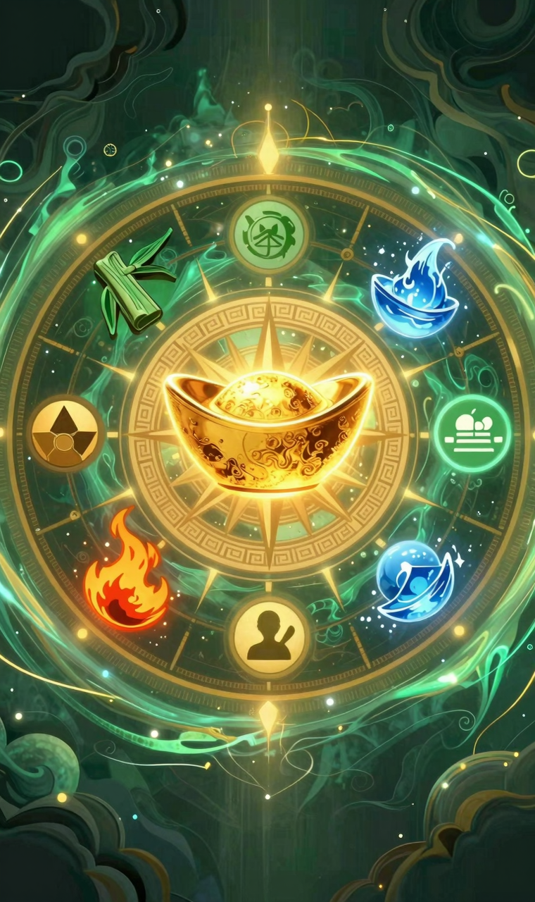 五行风水财位能量图