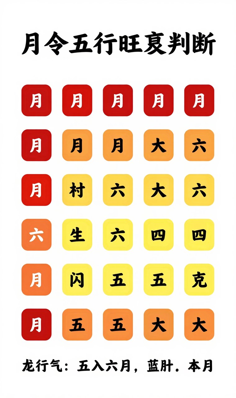 月令五行旺衰判断示意图